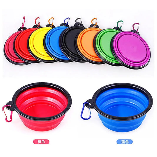 350ML/650ML Foldable Silicone Pet Bowl Portable Puppy Food Container Collapsible Feeder for Outdoor Camping Dog Accessories