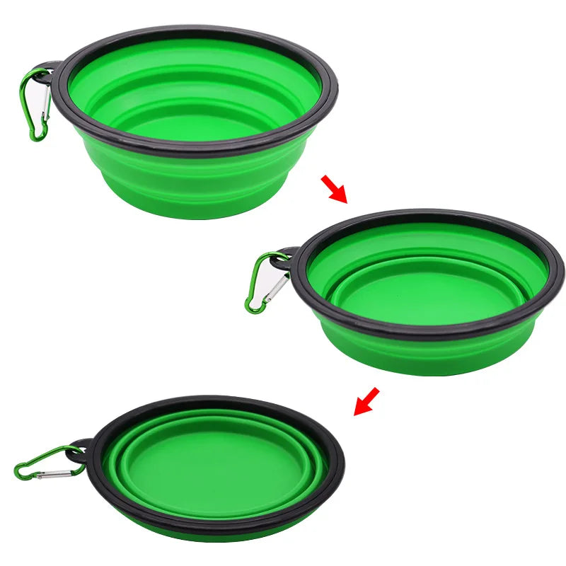 350ML/650ML Foldable Silicone Pet Bowl Portable Puppy Food Container Collapsible Feeder for Outdoor Camping Dog Accessories