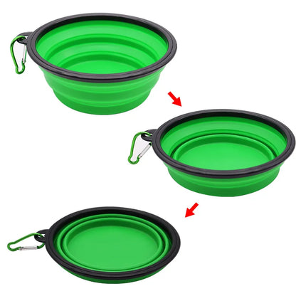 350ML/650ML Foldable Silicone Pet Bowl Portable Puppy Food Container Collapsible Feeder for Outdoor Camping Dog Accessories